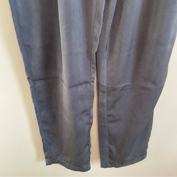 Heartloom Paperbag Trouser Tie Waist Pants Silky Satin Grey High Rise Medium - Picture 5 of 8